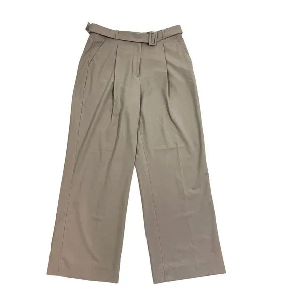 Final Sale! Abercrombie & Fitch wide leg pants high waist beige sz 32 US 12 - Picture 2 of 8